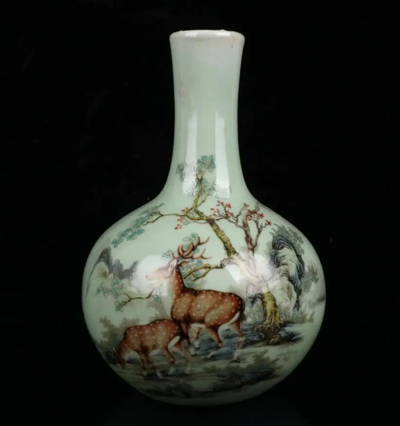 China Pastel ceramic exquisite vase crafts statue