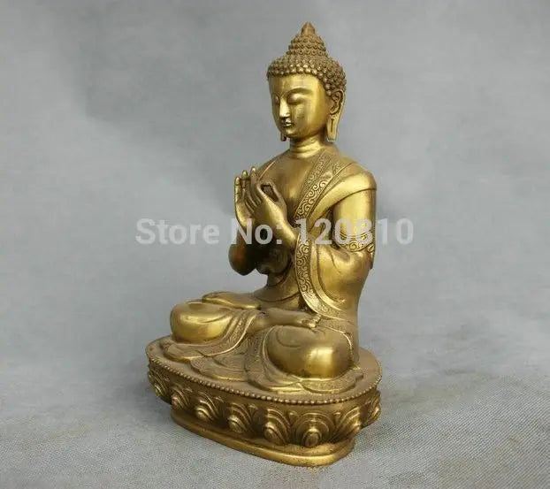China Tibet Shakyamuni Buddha Bronze Brass Statue Figurine