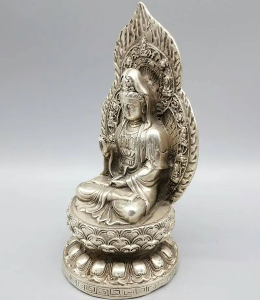 China White copper Buddha's light Goddess of mercy Buddha crafts statue