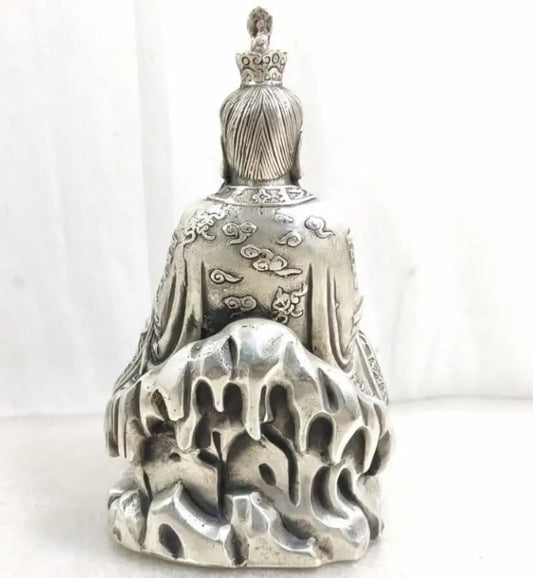 China White copper Lord Lao Zi crafts statue