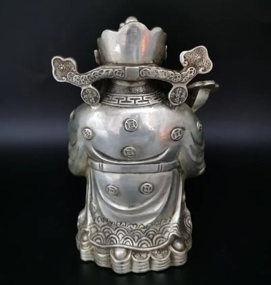 China White copper archaize god of wealth crafts statue