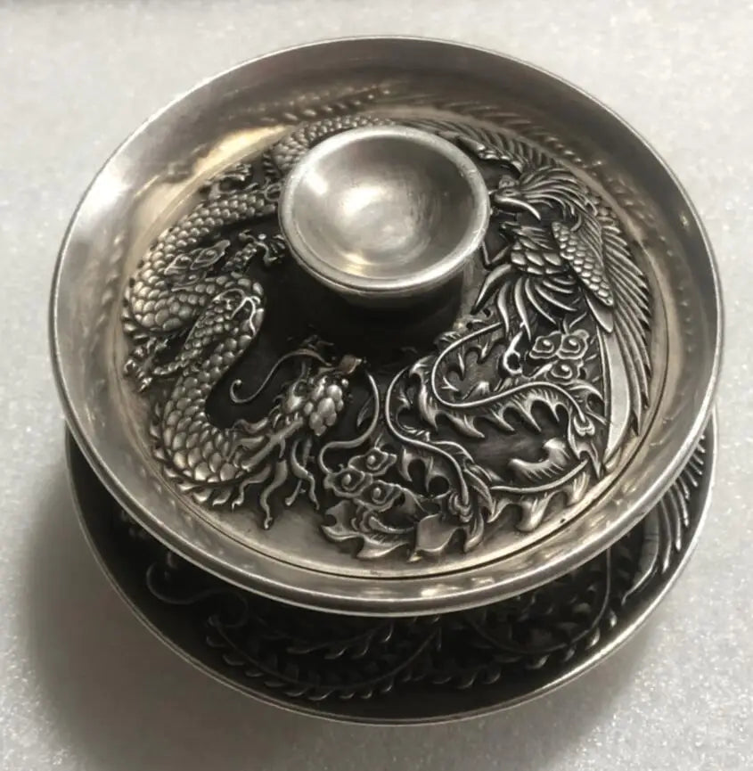 China White copper archaize teabowl crafts statue
