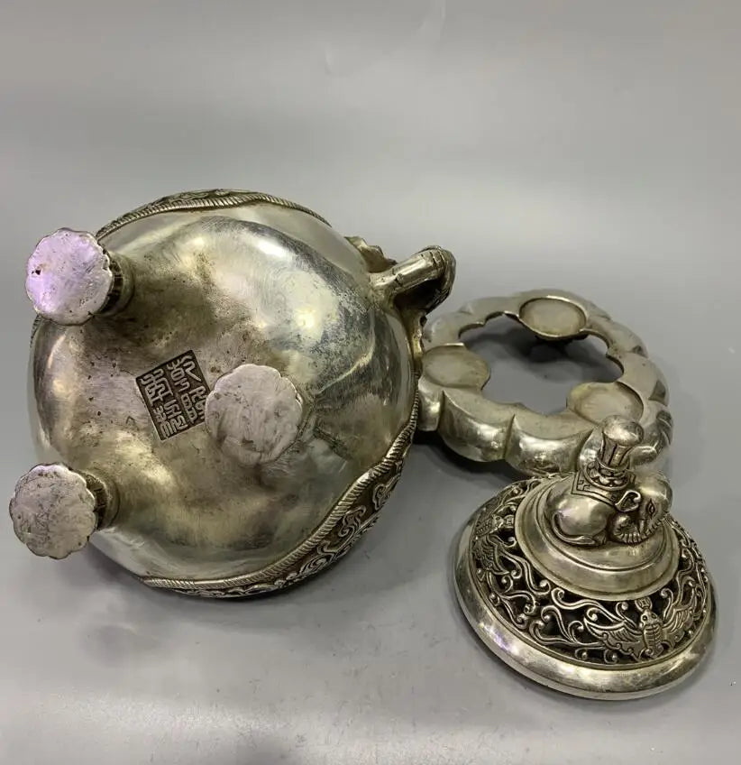 China White copper beast grain Incense burner crafts statue