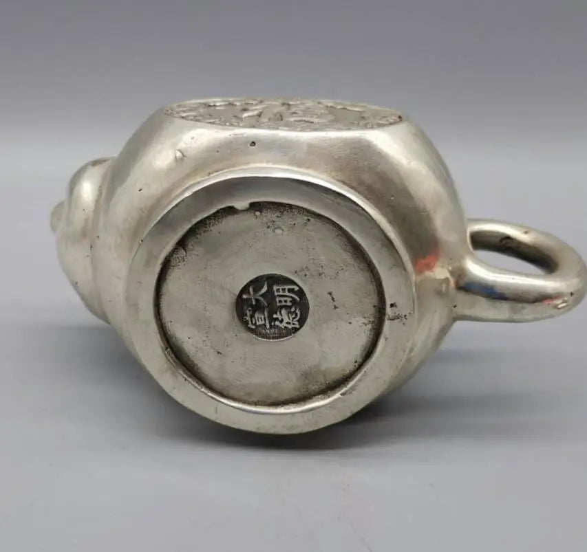 China White copper blessing pig teapot crafts statue