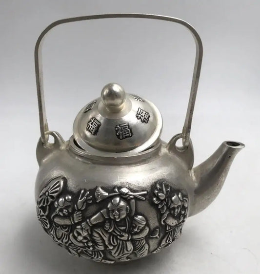 China White copper child teapot crafts statue
