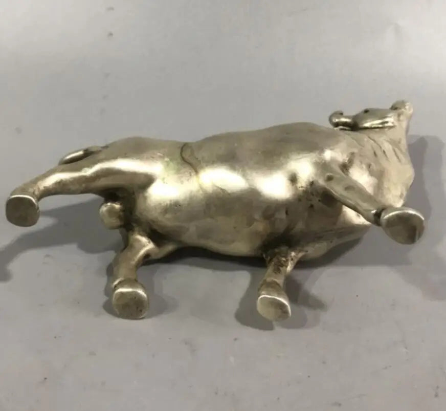China White copper cow crafts statue #9