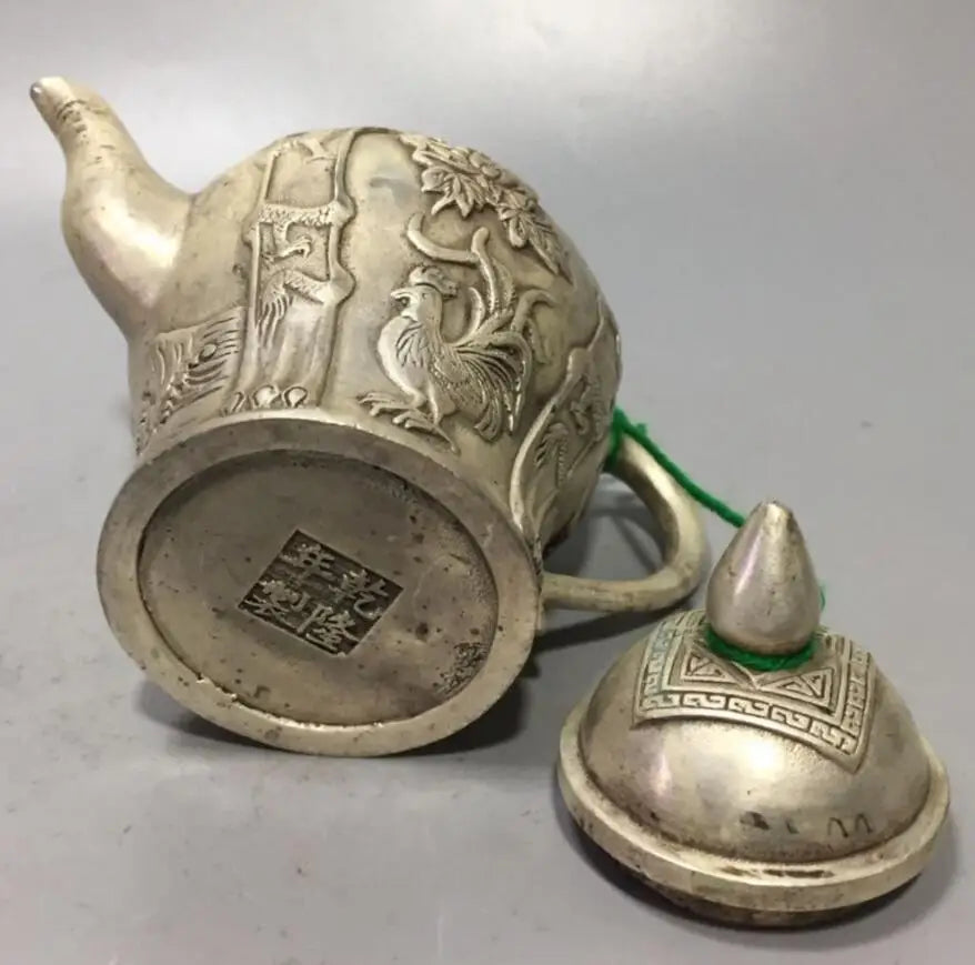 China White copper fish teapot crafts statue