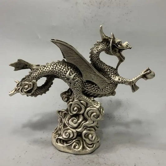 China White copper fly dragon crafts statue
