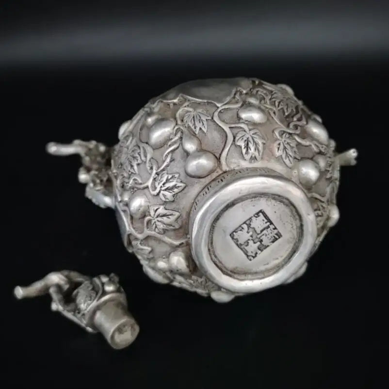 China White copper gourd teapot crafts statue
