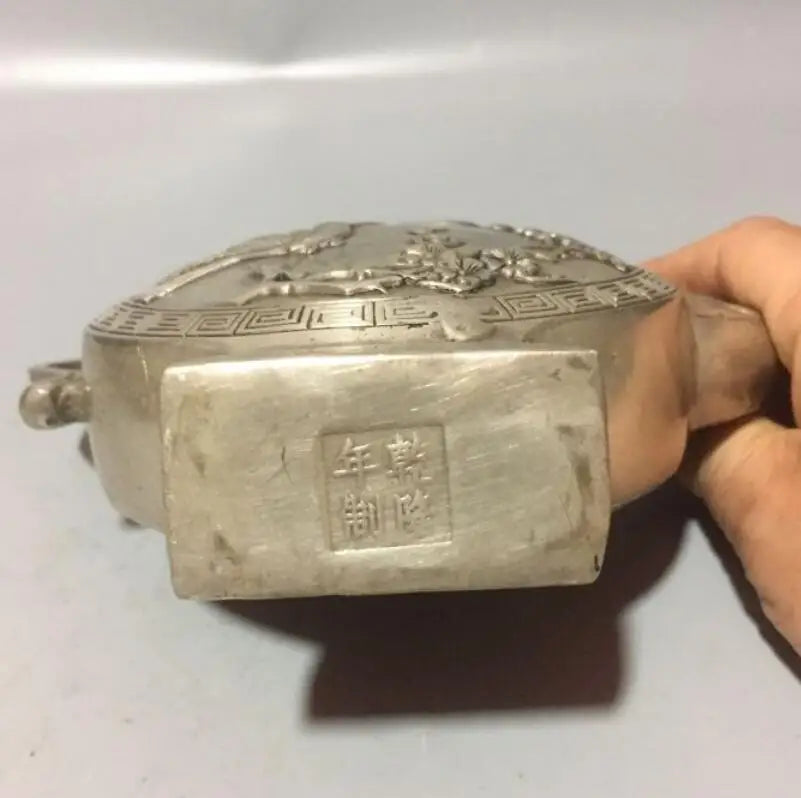 China White copper peacock teapot crafts statue