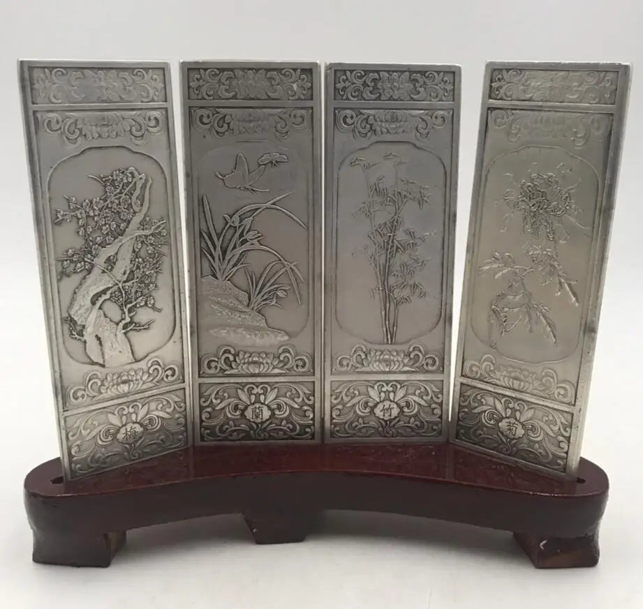 China White copper screen small crafts statue A set