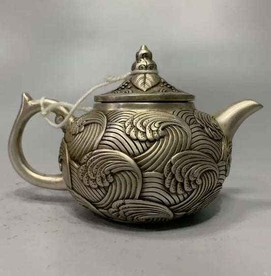 China White copper spindrift teapot crafts statue