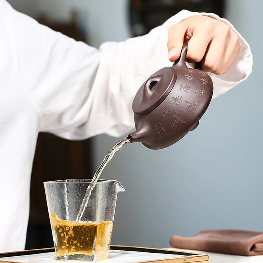 China Yixing Zisha Teapot Purple Clay Pot Home Handmade Kettle Teaware Purple Clay Teapot Tea Utensils Tea Making Tools