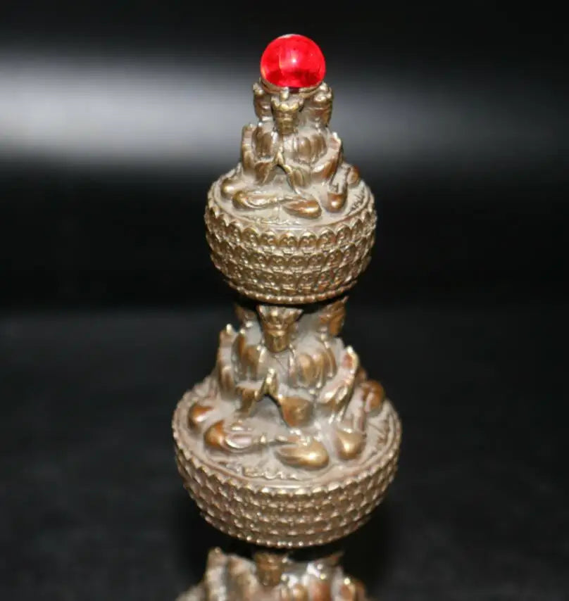 China archaize brass Buddha tower crafts statue