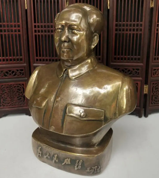 China archaize brass Great leader Mao Zedong crafts statue