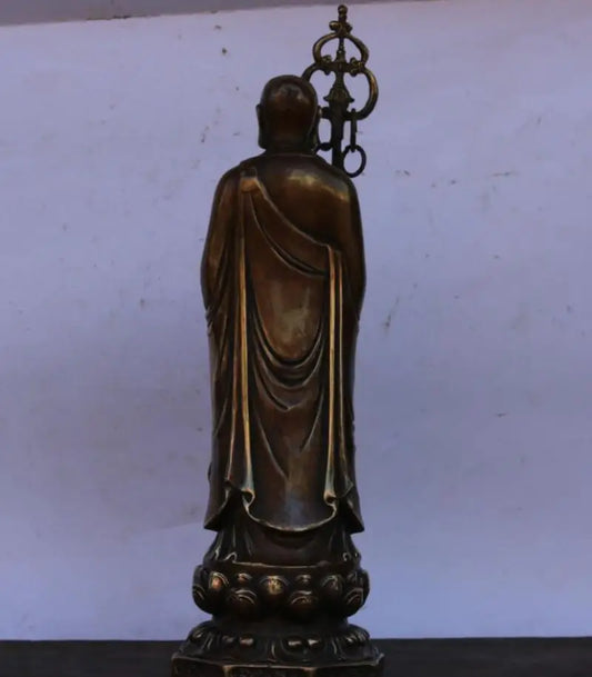 China archaize brass Ksitigarbha crafts statue