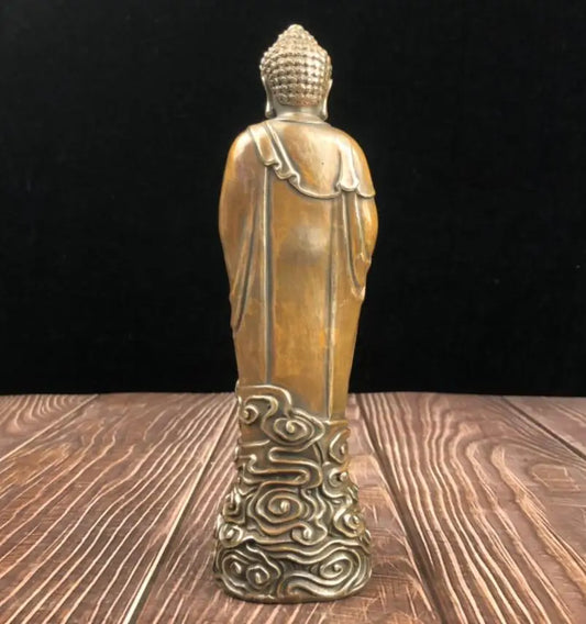 China archaize brass Sakyamuni Buddha crafts statue