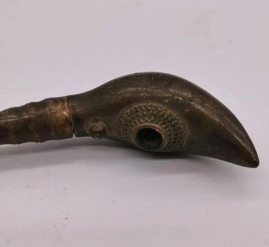 China archaize brass bamboo shape pipe crafts statue