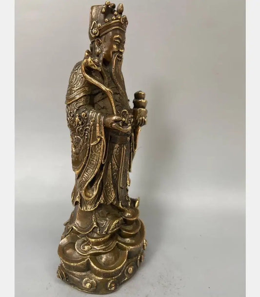 China archaize brass god of wealth crafts statue