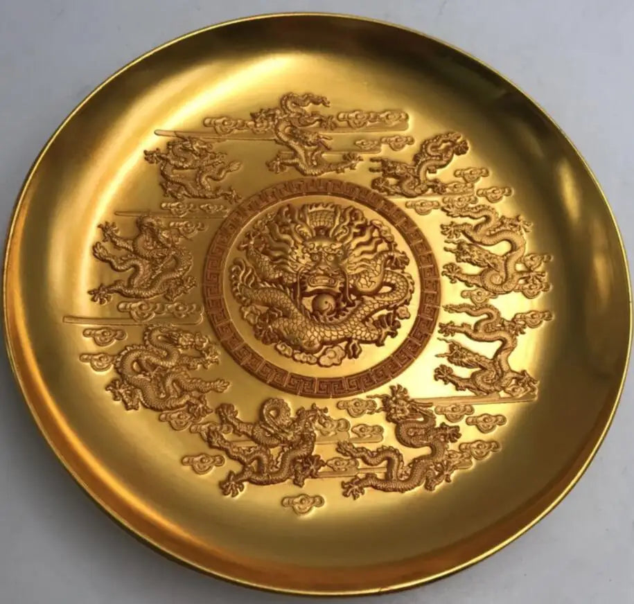China archaize brass plate crafts statue