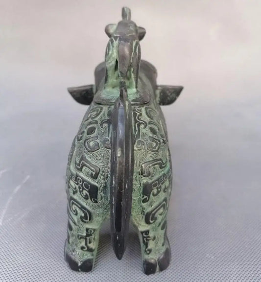 China archaize bronze elephant teapot crafts statue