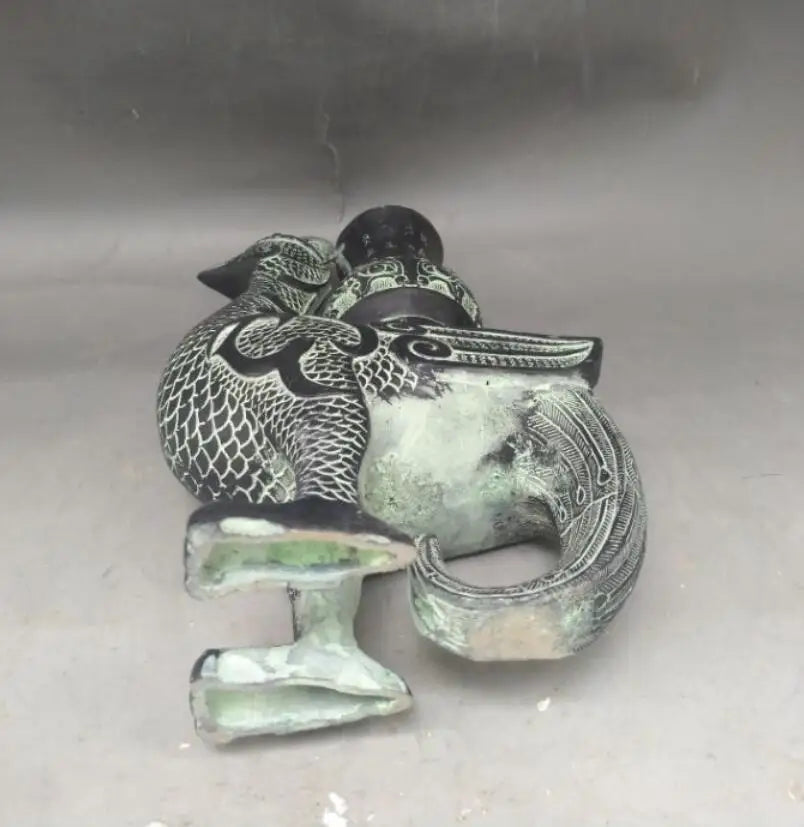 China archaize bronze phoenix vase crafts statue