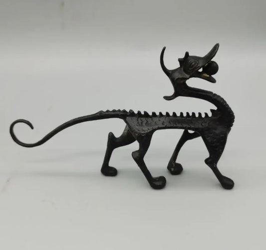 China brass Antique dragon Pen rack crafts statue