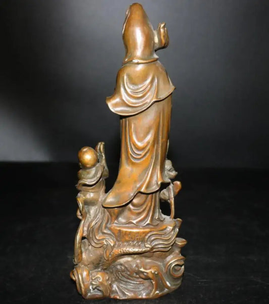 China brass Boy Goddess of mercy crafts statue