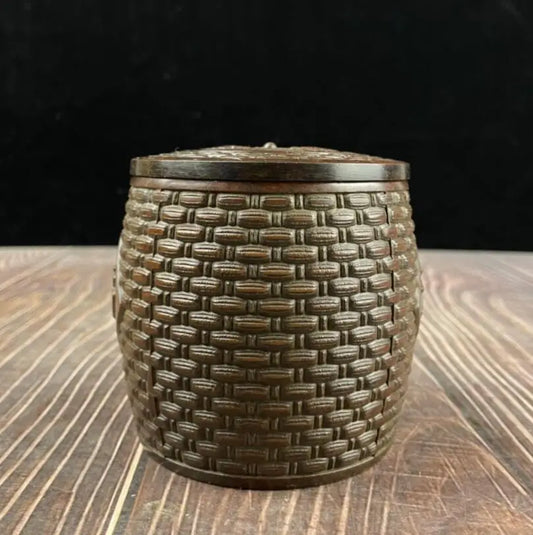 China brass FU word Tea cans crafts statue