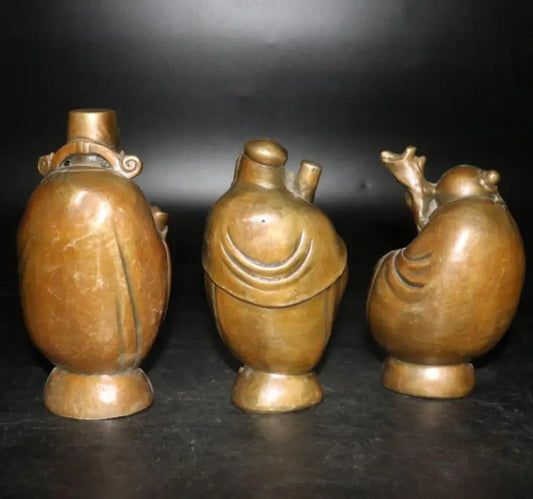 China brass Fu lu shou three Buddha crafts statue
