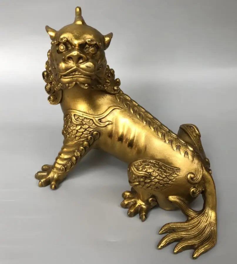 China brass God beast crafts statue