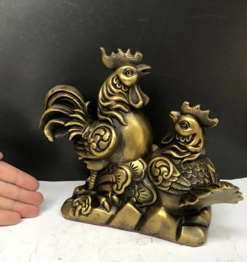 China brass Golden chicken wealth crafts statue