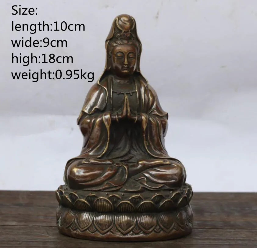 China brass Guanyin bodhisattva crafts statue