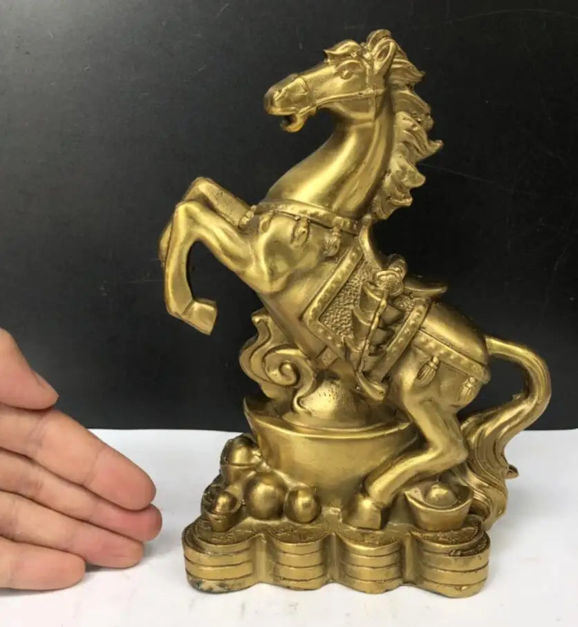 China brass Ingots horse wealth crafts statue