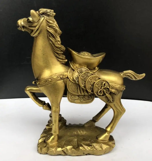 China brass Ingots horse wealth crafts statue