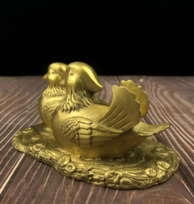 China brass Mandarin ducks crafts statue