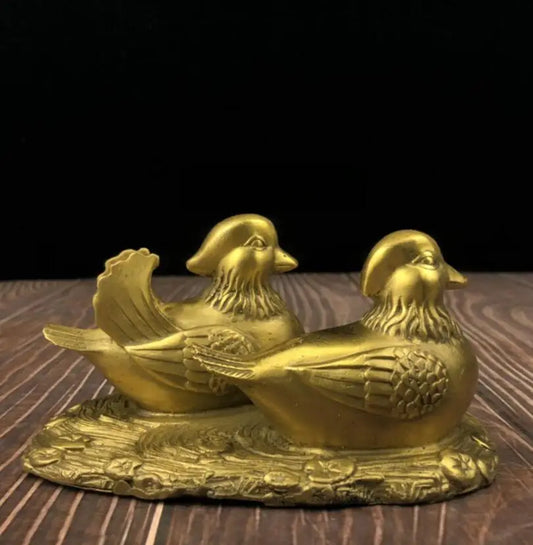 China brass Mandarin ducks crafts statue