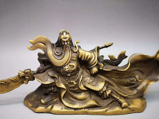 China brass Martial arts god of wealth guanyu crafts statue