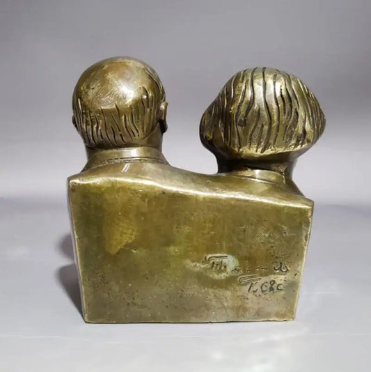 China brass Marx Lenin Head portrait crafts statue
