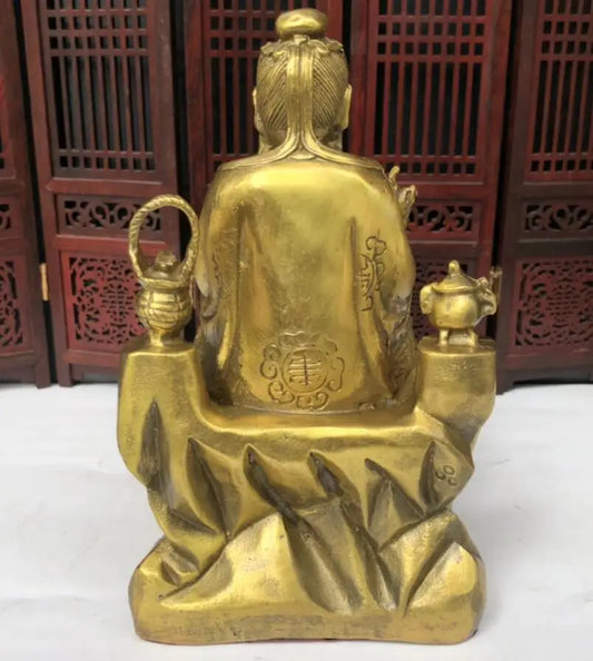 China brass Medicine King Sun Simiao crafts statue