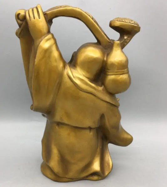 China brass Ruyi Maitreya Buddha crafts statue