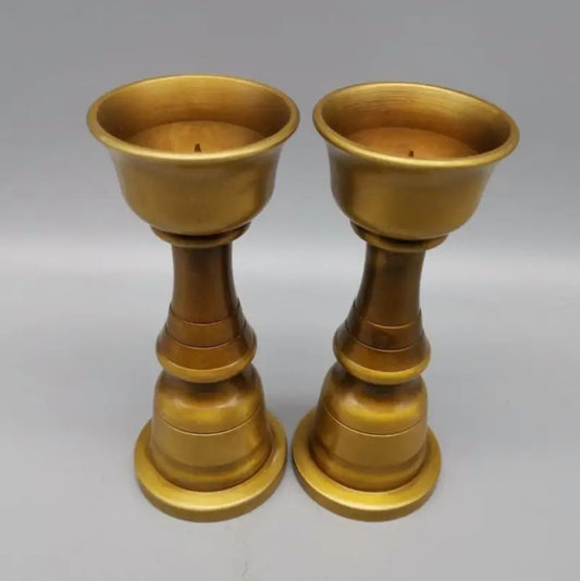 China brass Seiko candlestick crafts statue A pair