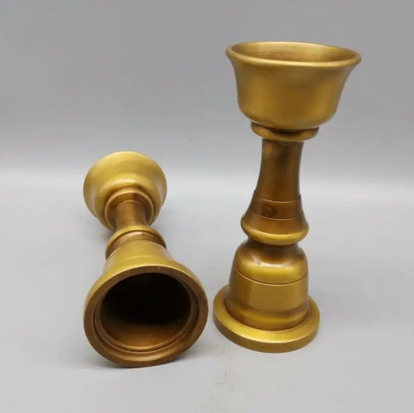 China brass Seiko candlestick crafts statue A pair