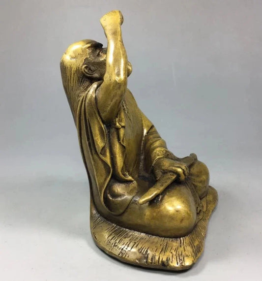 China brass Spring and Autumn Period monarch crafts statue