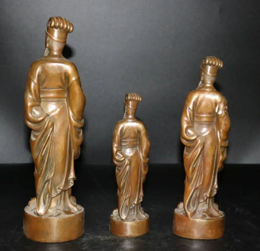 China brass Three Kingdoms period strategist Zhuge liang crafts statue