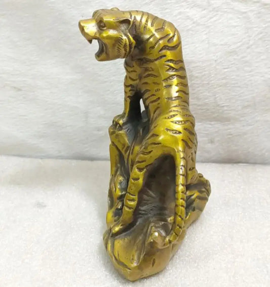 China brass Uphill tiger crafts statue