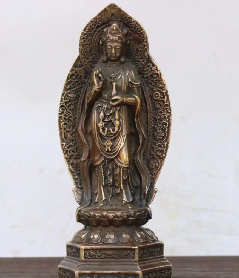 China brass West Fong three Saint Buddha crafts statue