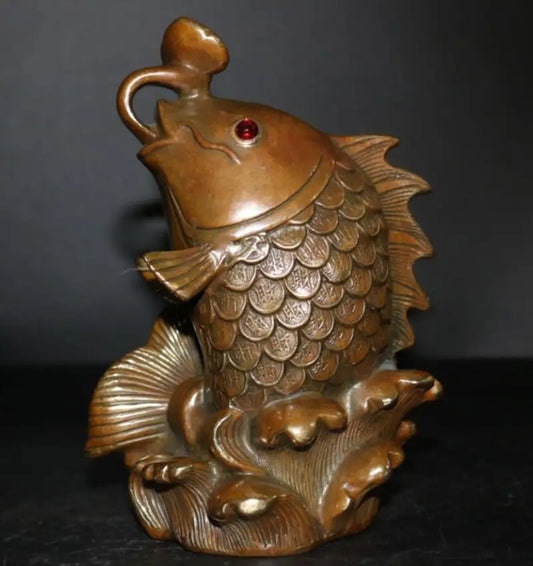 China brass Wishful fish crafts statue