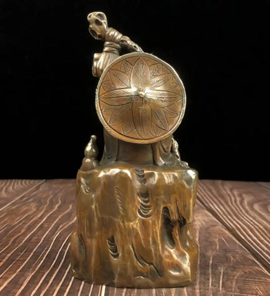 China brass archaize DARUMA Patriarch crafts statue