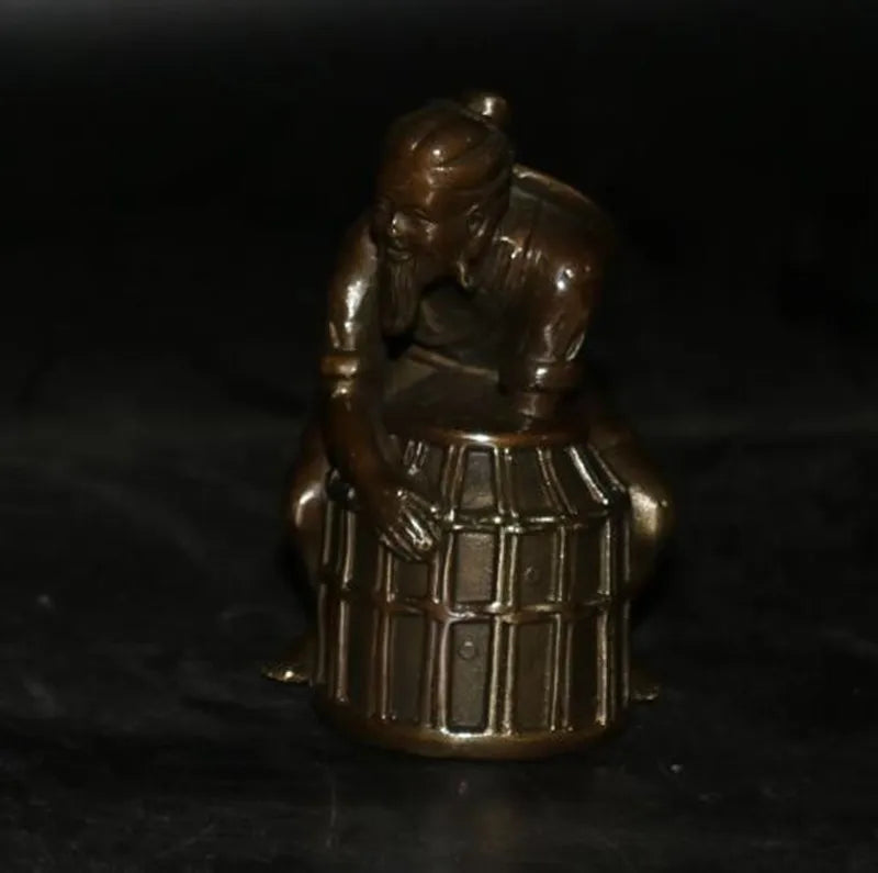 China brass archaize Fisherman crafts statue